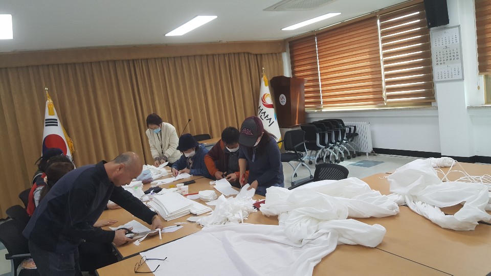 거점캠프 건강나눔 면 마스크 만들기