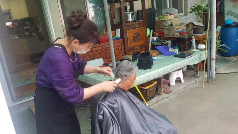 2022.07.25.(월) 동문1동 거점캠프 이미용 프로그램 진행